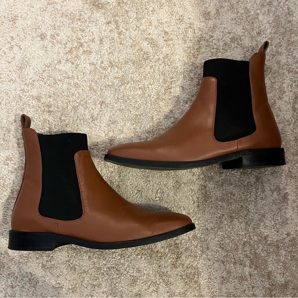 Everlane The Italian Leather Square Toe Chelsea Boots in Peanut Size 7.5 - Picture 5 of 10